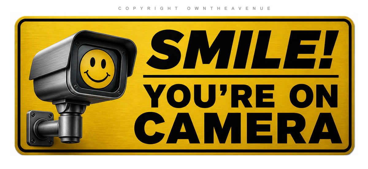 8" Inches - Smile You're On Camera Sticker Video Security System Warni