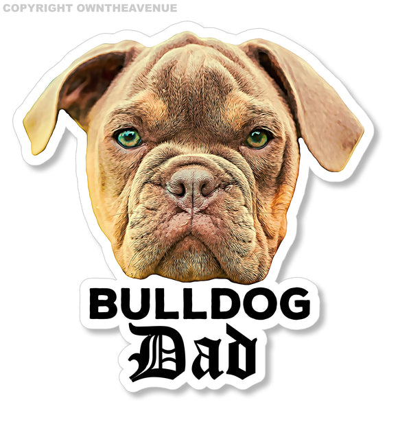 Bulldog Dad Pet Rescue Car Truck Window Bumper Laptop Vinyl Sticker Decal 3.5