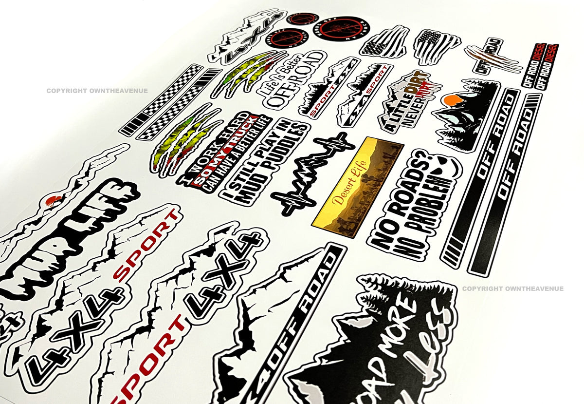 4x4 Off Road Mountains Decal Set For 2009-2018 Ford F-150 F-250 | 5.6" X 16" Vinyl