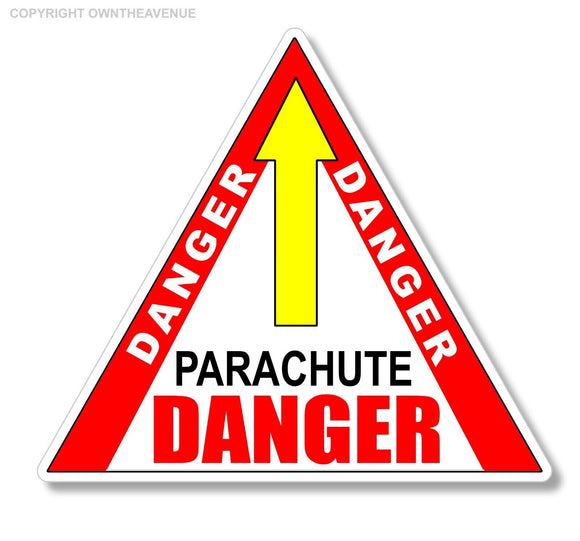 Airplane aircraft airport plane parachute danger warning sticker decal 3.75