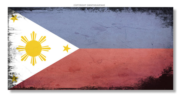 Philippines Philippine Flag Tattered Distressed Vintage Style Sticker Decal 4