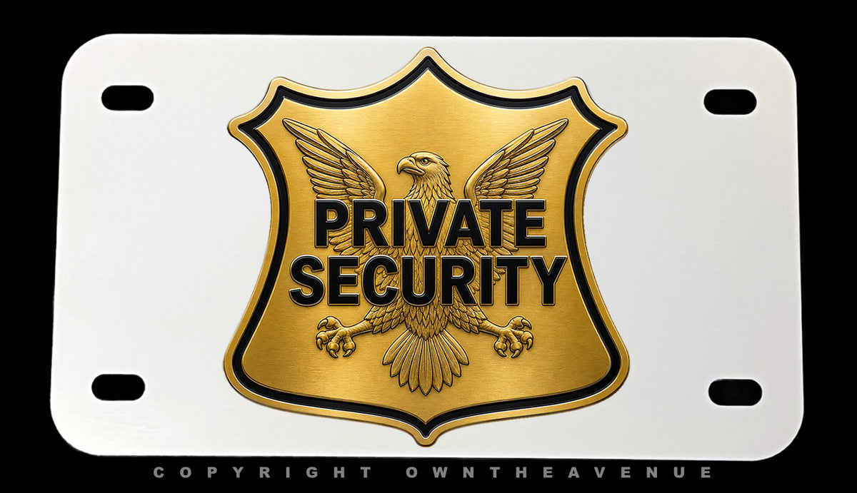 Private Security Badge Logo Vehicle Eagle Guard Safety Warning Motorcy