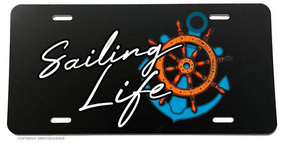 Sailing Life Boat Ocean Yacht Nautical License Plate Cover