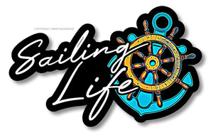Sailing Life Boat Ocean Yacht Nautical Car Truck Bumper Sticker Decal 4"