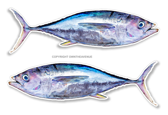 2 Pack - Tuna Fish Fishing Left Right V02 Vinyl Sticker Decals 4