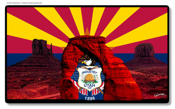 Arizona Utah Souvenir Monument Valley Car Truck Bumper Laptop Sticker Decal 3.5