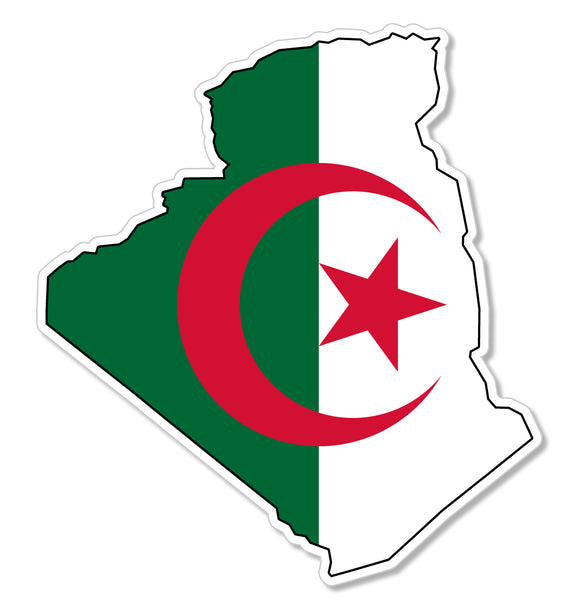 Algeria Algerian Flag Map Truck Car Window Bumper Laptop Vinyl Sticker Decal