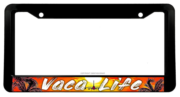 Vaca Life Vacation Tourism Traveling Car Truck License Plate Frame