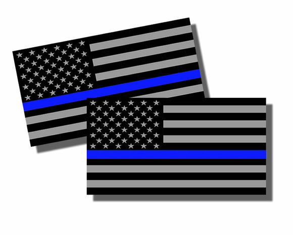 2x Support Police Sticker Decal USA Flag Thin Blue Line 2nd Amendment 2A 4