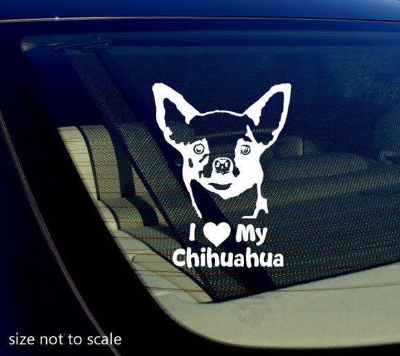 I love My Chihuahua Sticker Decal Heart Dog Animal Car 5