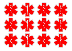 Star of Life EMT Sticker Decal Pack Lot Red 2" First Aid Kit Medical Star #H7E - OwnTheAvenue