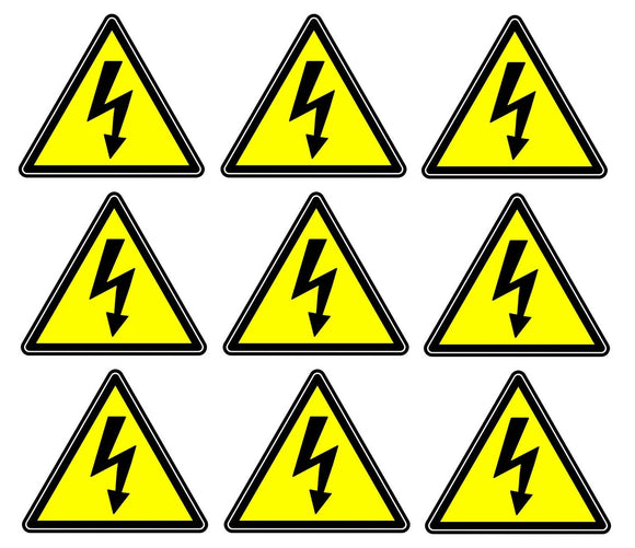 x12 Danger Warning High Voltage Logo Symbol Sticker Decal Pack Lot