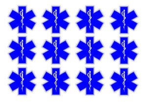 Star of Life EMT Sticker Decal Pack Lot Blue 2" First Aid Kit Medical Star #3DE - OwnTheAvenue