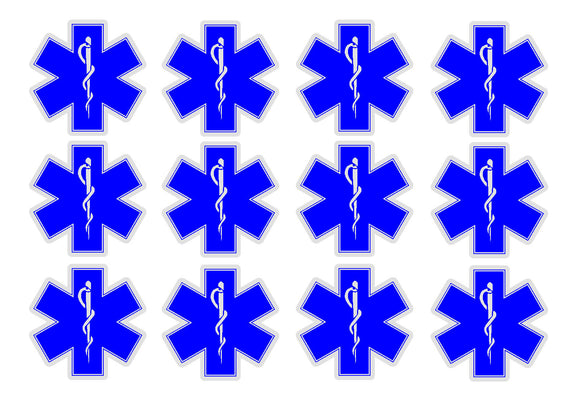 Star of Life EMT Sticker Decal Pack Lot Blue 2