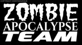 Zombie Apocalypse Team Zombies Funny Outbreak Response Vinyl Sticker 4" VC White