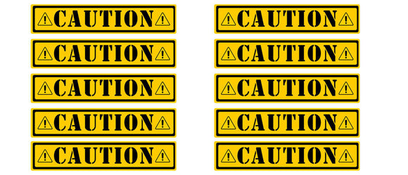 (10) Caution Sticker Decals - Warehouse Danger Warming Hard Hat 3.5