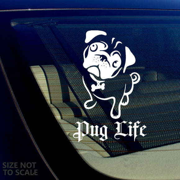 Pug Life Dog Pet Rescue Funny Auto Window Bumper Decal Sticker 6