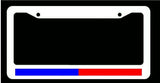 Support Police & Firefighter Blue Red Reflective Line White License Plate Frame - OwnTheAvenue