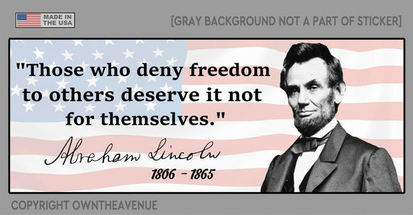 Abraham Lincoln President Quote Government USA Bumper Sticker Decal 7