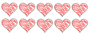 x10 Zebra Print Pink Heart Pattern Decal Stickers 1.5" Each NO2FGC45 - OwnTheAvenue