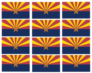 Arizona State AZ Flags Vinyl Stickers 12 Pack 2"