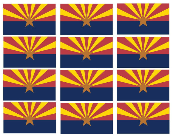 Arizona State AZ Flags Vinyl Stickers 12 Pack 2