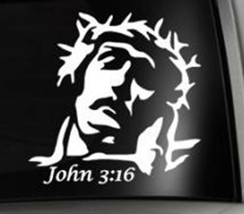 John 3:16 Jesus Christ Cross Crucified Bible Christian Faith Decal Sticker 6