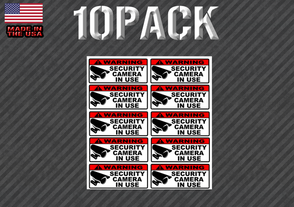 10 pack Warning Video Surveillance Security Sticker Decal - Burglar Alarm - OwnTheAvenue