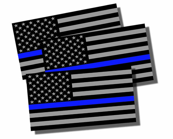 3x Support Police Sticker Decal USA Flag Thin Blue Line 2nd Amendment 2A 4