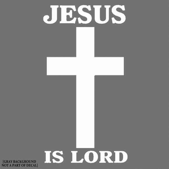 Jesus Is Lord Christian Cross Christ Religious Vinyl Decal Sticker 4.5