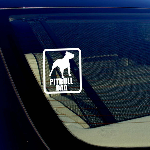 Pitbull Dad Car Window Bumper Decal Sticker I Love My Rescue Dog 4