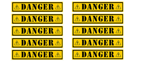 (10) Danger Sticker Decals - Warehouse Caution Warming Hard Hat 3.5