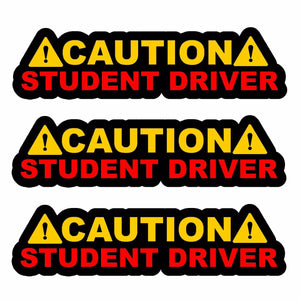 x3 / Three Caution Student Driver! Auto JDM Racing Drifting Decal Sticker 6" #DG - OwnTheAvenue