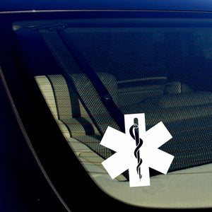 Star of Life Ambulance EMT EMS Rescue Paramedic White Decal Sticker 5" Inches - OwnTheAvenue