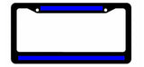 Reflective Thin Blue Line License Plate Frame w/ Blueline Flag Decal Stickers 5" - OwnTheAvenue