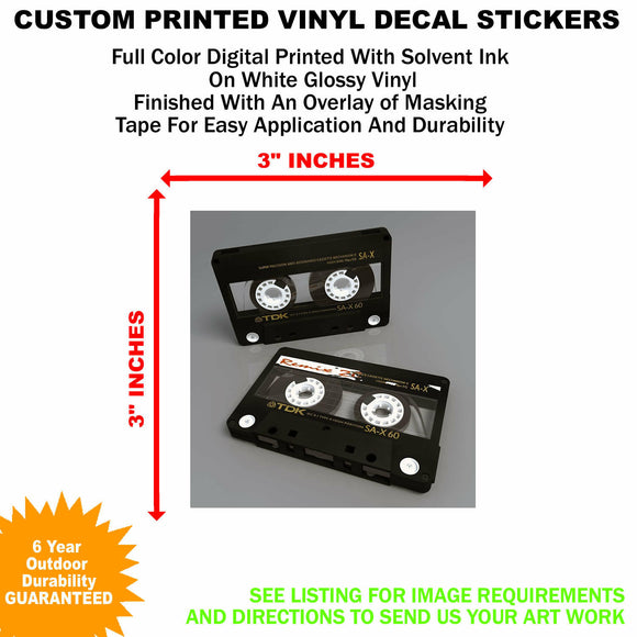 x25 Your Own Custom Printed Vinyl Decal Sticker 25 Quantity 3