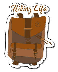 Hiking Life Backpacking Hike Mountain Outdoors Woods Decal Sticker 3.5"