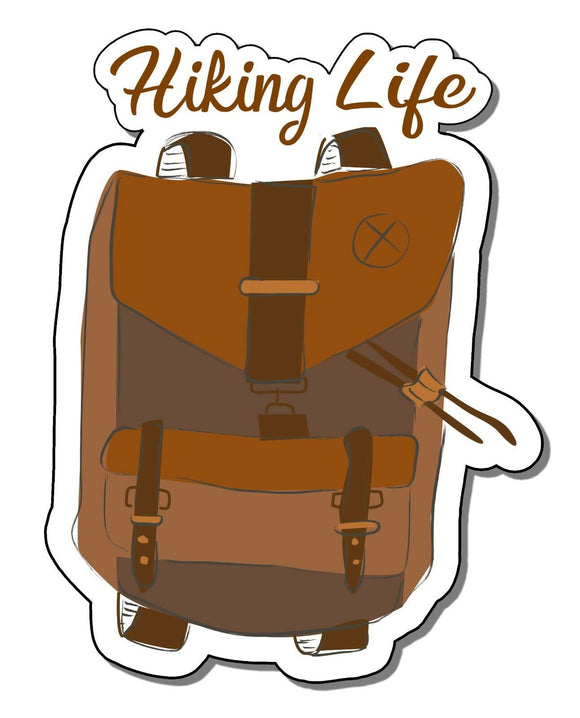 Hiking Life Backpacking Hike Mountain Outdoors Woods Decal Sticker 3.5