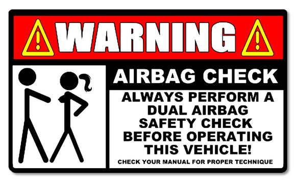 Airbag Check funny warning Decal Sticker OEM JDM Car Truck SUV  5