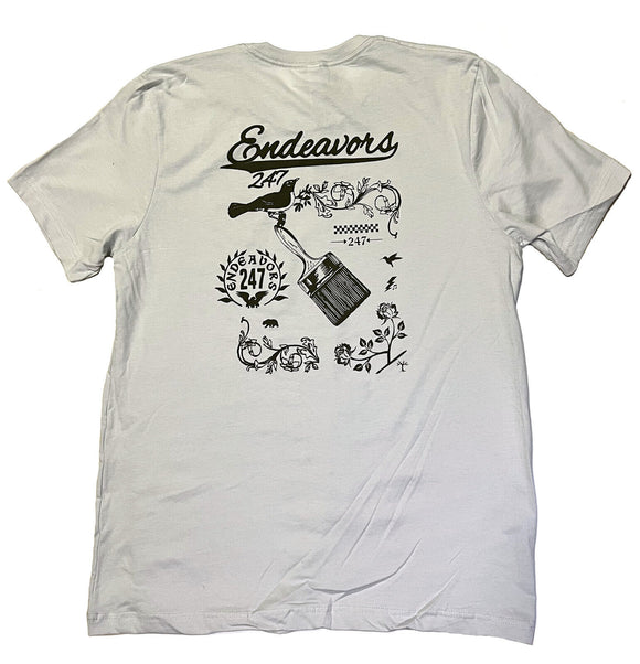 Artistry Super Soft Apparel Paint Brush Floral Bird Art Adult T Shirt - OwnTheAvenue