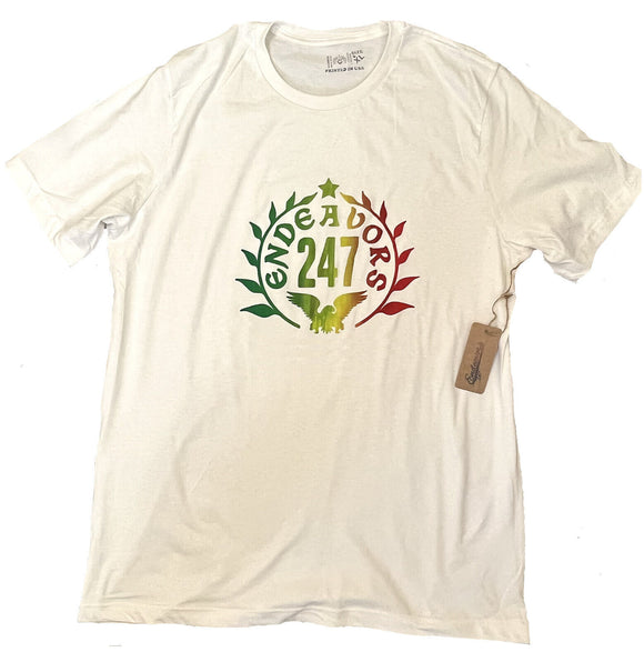 Endeavors247 Original Logo Rasta Tie Dye Acid Wash Print Vintage White Adult T Shirt Sizes S - 3XL - OwnTheAvenue