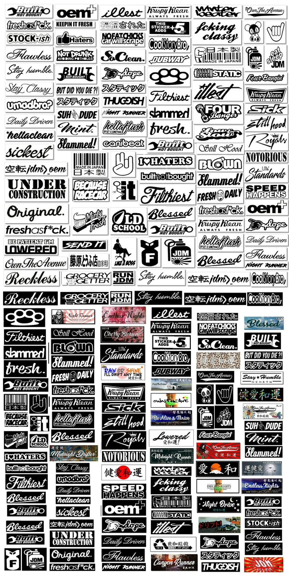 Automotive Sponsor Style JDM 215 Decals Stickers Pack V3 Car Racing Drift Lot - OwnTheAvenue