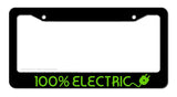 100 Percent Electric Car Vehicle EV License Plate Frame