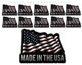 10Pcs Lot Pack Subdued - Made In the USA American Wavey Flag Stickers Metallic Model - 2" Inches Each - OwnTheAvenue