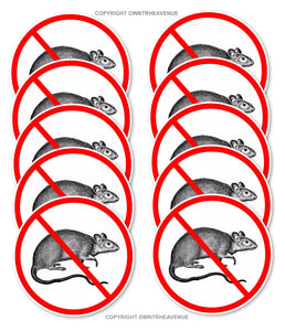 10 Pack No Rats Construction Hardhat Toolbox Funny Vinyl Sticker Decal 2" - OwnTheAvenue