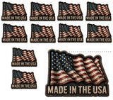 10Pcs Lot Pack - Made In the USA American Flag Stickers Rustic Style - 2" Inches Each - OwnTheAvenue