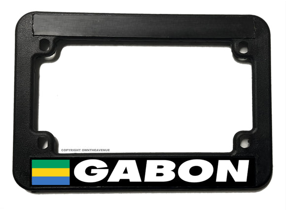 Gabon World Country Flag Motorcycle License Plate Frame - OwnTheAvenue