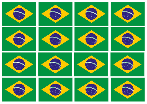 12Pcs Brazil World Country Flags Vinyl Sticker Decals - 2