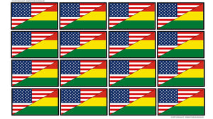 x12 Bolivia USA World American Flag Country Vinyl Sticker Decals 2" Inches
