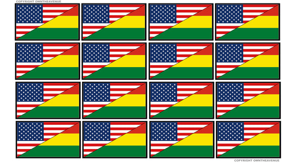 x12 Bolivia USA World American Flag Country Vinyl Sticker Decals 2